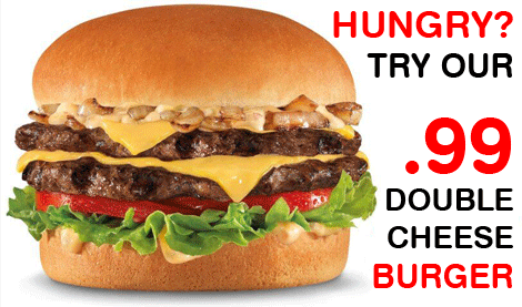 Hungry Try Our Double Cheese Burger Ad