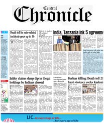 Central Chronicle Display Ad Rate Card Raipur