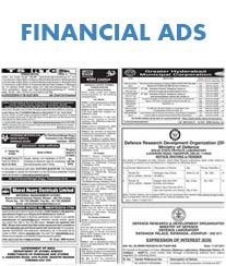 Financial Advertisement Tariff Rajahmundry