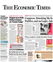 Economic Times Display Advertisement Rate Card Kolkata