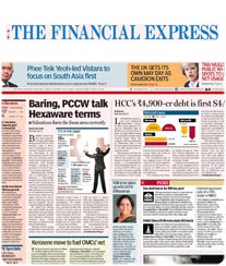 Financial Express Display Advertisement Rate Card Kolkata