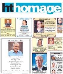 Obituary Ad in Hindustan Times Indore