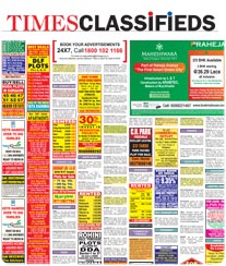 Times Classifieds Advertisement Rate Card Kolkata